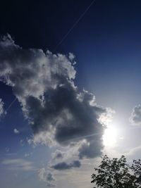 Low angle view of vapor trail in sky