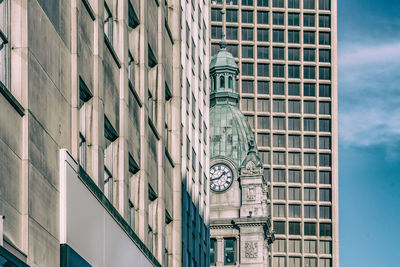 Low angle view of modern building against sky