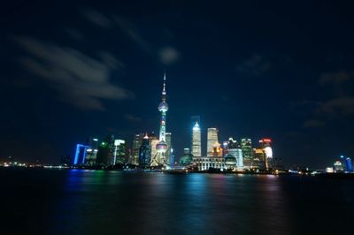 City lit up at night