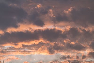 Low angle view of sky during sunset