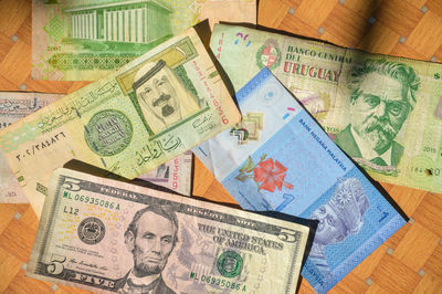 Full frame shot of paper currencies