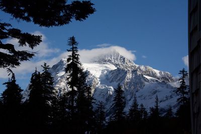 Scenic view of snow mountains against sky