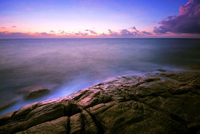Scenic view of sea during sunset