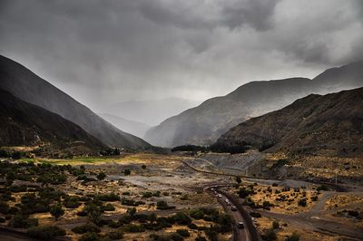 Scenic view of mountains against sky