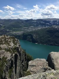 Scenic view of mountains against sky