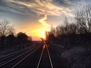 Railroad track at sunset