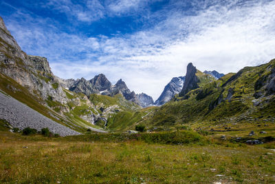 Scenic view of mountains against sky