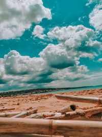 Scenic view of beach against sky