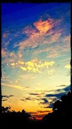 Cloudy sky at sunset