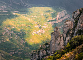 High angle view of rocky mountains