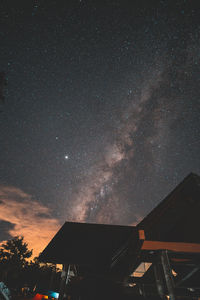 Low angle view of star field against sky at night