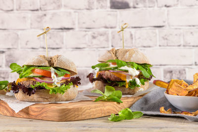 Close-up of food on table