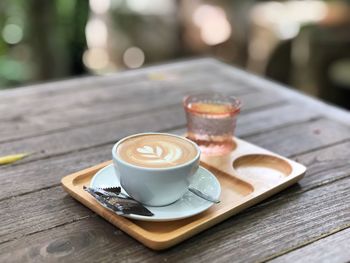 Coffee cup on table