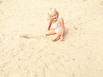 Woman standing on beach