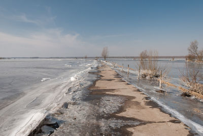 Scenic view of beach against sky