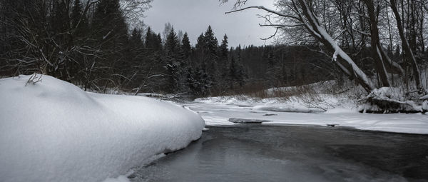 Scenic view of snow covered landscape