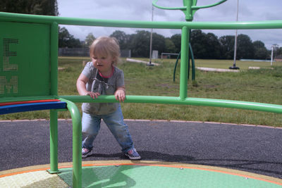 Girl playing in park