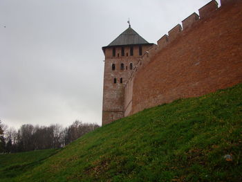 Ancient fortress against gray sky