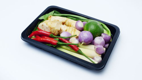 High angle view of salad in plate