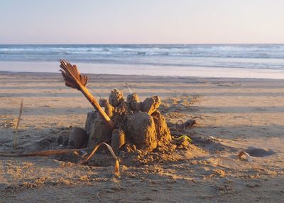 Scenic view of beach against sky