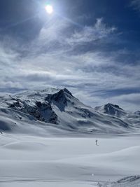 Swiss alps in the winter. beautiful mountain view.