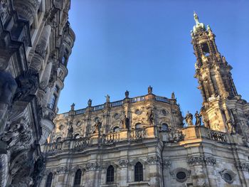 Low angle view of statue of cathedral