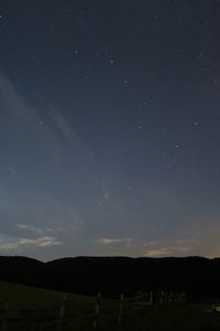 Scenic view of field against sky at night