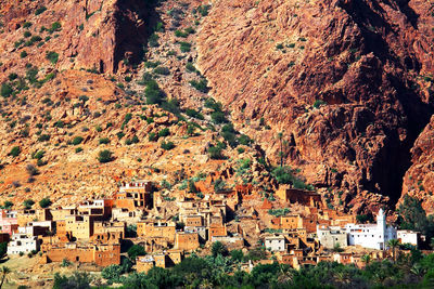 View of houses on mountain