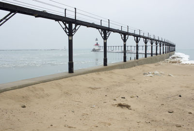 Scenic view of beach against clear sky