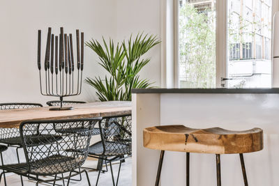 Potted plant on table