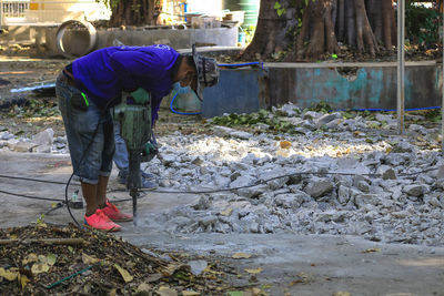 Man working in water