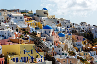 High angle view of townscape against sky