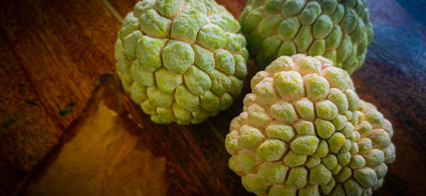 High angle view of fruits on table