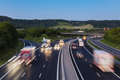 Aerial view of highway against sky