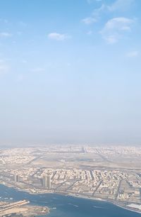 High angle view of city against sky