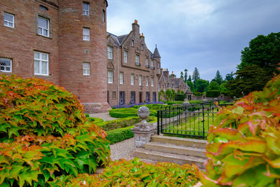 Beautiful ornamental garden in castle grounds
