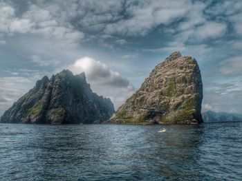 Scenic view of sea and rock formation