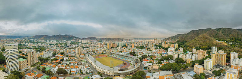Caracas, venezuela- panorama of the brigido iriarte national olympic stadium
