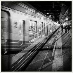 People at railroad station