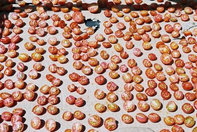 High angle view of sun dried tomatoes