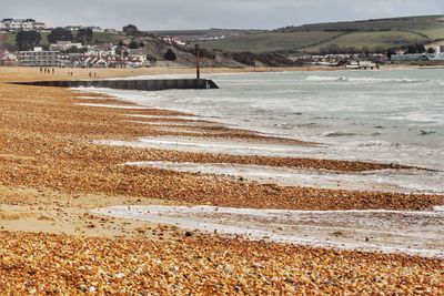 Scenic view of beach against sky