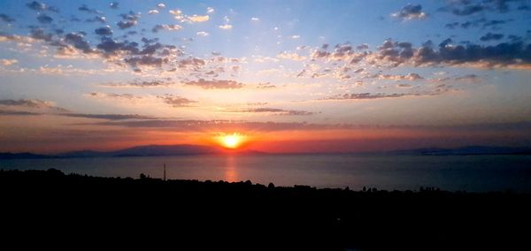 Scenic view of dramatic sky during sunset