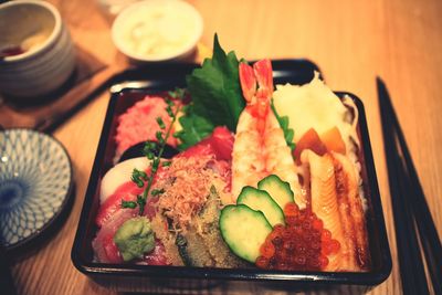 Close-up of seafood in plate