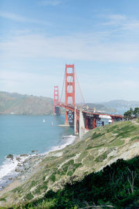 San francisco golden gate bridge over the bay