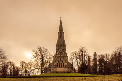 View of temple building against sky