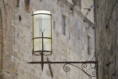 Close-up of lamp on wall