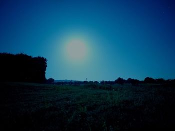 Scenic view of field against clear sky