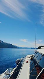 Boat sailing in sea