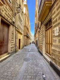 Empty corridor of historic building