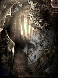 Digital composite image of old cave